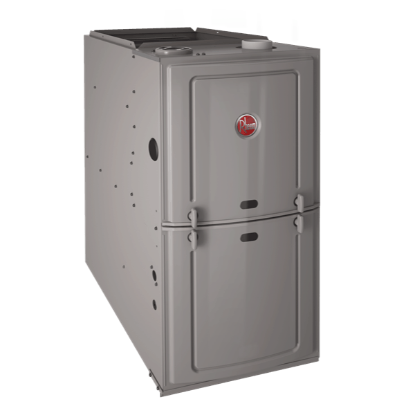Rheem R801S upflow/horizontal gas furnace.