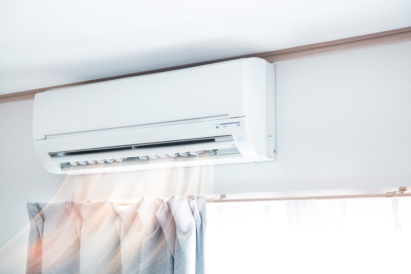 Ductless unit pictured on a wall
