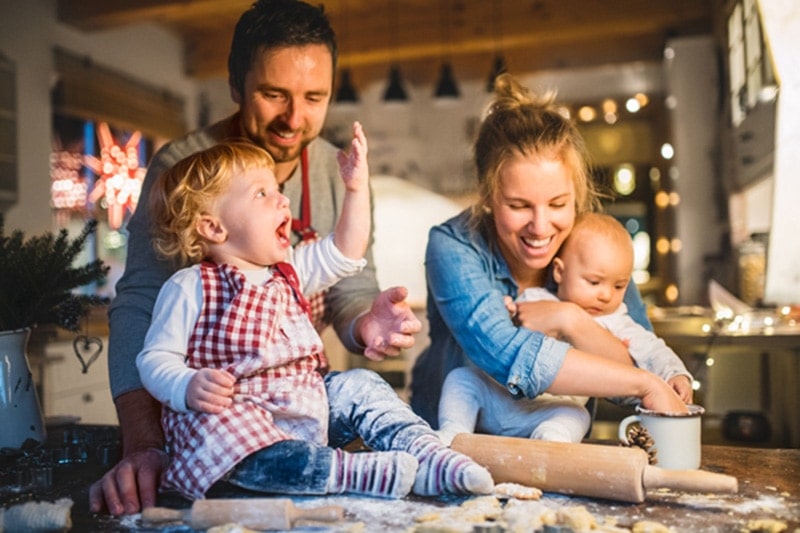 Happy Family Making Cookies