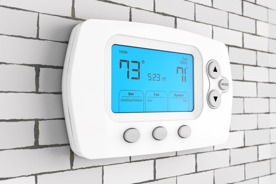 Modern Programming Thermostat. 3d Rendering